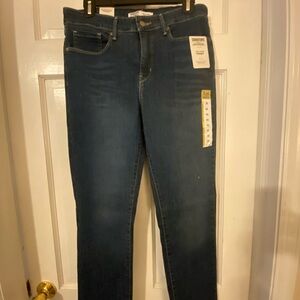 Signature by Levi Strauss Women's Dark Blue Straight Leg Jeans